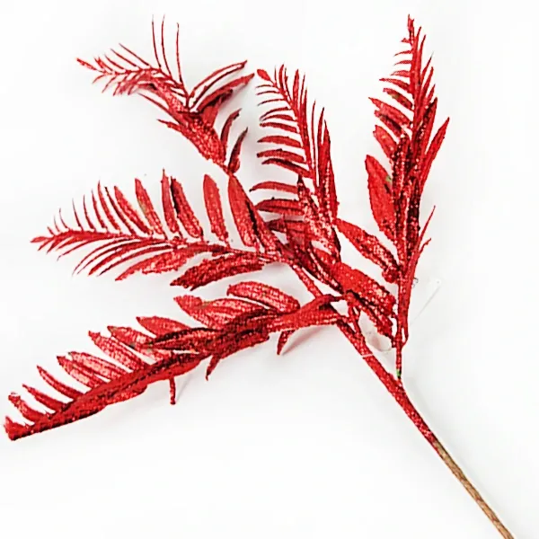 Yılbaşı Kırmızı Simli Çam Ağacı Yapay Dal (75 cm - 1 Adet)