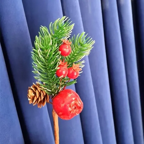 Yılbaşı Kozalaklı, Narlı, Kokinalı Yapay Çiçek 1 Adet