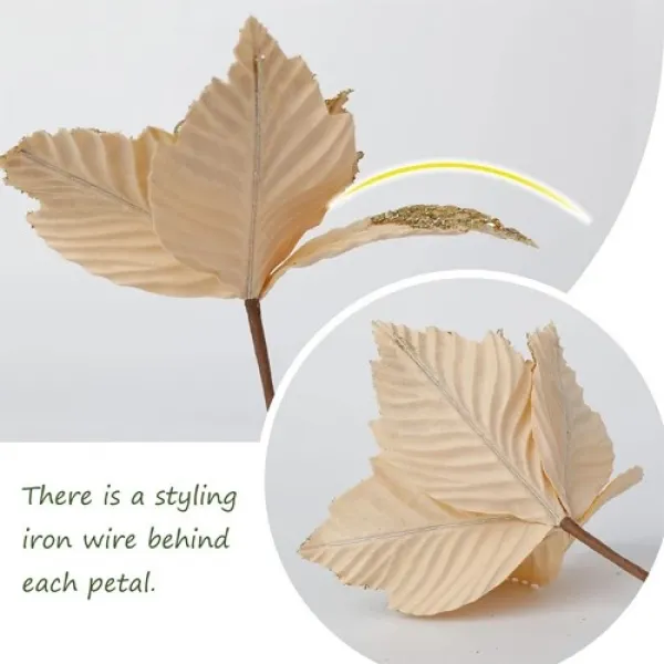 Yılbaşı Ponsetya Yapay Çiçek Gold 28 cm 1 Adet