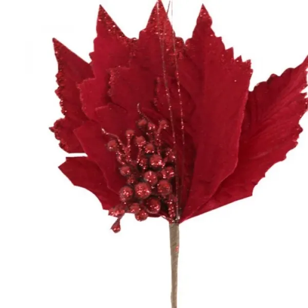 Yılbaşı Ponsetya Yapay Çiçek Kırmızı 1 Adet