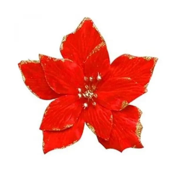 Yılbaşı Ponsetya Yapay Çiçek Kırmızı 13 cm 1 Adet