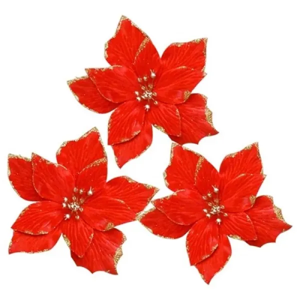 Yılbaşı Ponsetya Yapay Çiçek Kırmızı 13 cm 1 Adet