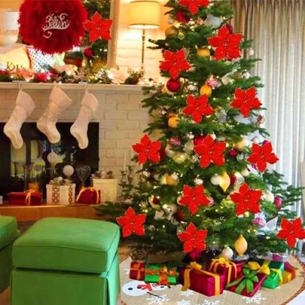 Yılbaşı Ponsetya Yapay Çiçek Kırmızı 13 cm 1 Adet