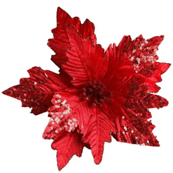 Yılbaşı Ponsetya Yapay Çiçek Kırmızı 28 cm 1 Adet