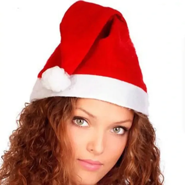 Yılbaşı Şapkası Kırmızı - Ponponlu