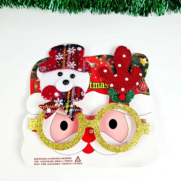 Yılbaşı Simli Ayıcık Figürlü Gözlük Gold (1 Adet)