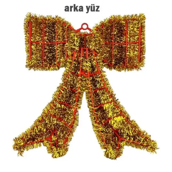 Yılbaşı Simli Fiyonk Süs Gold 40 cm