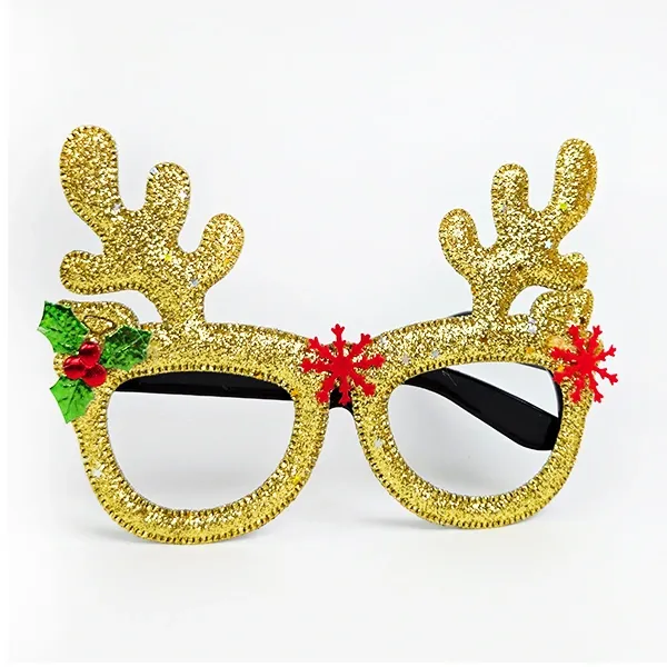 Yılbaşı Simli Geyik Figürlü Gözlük (1 Adet)