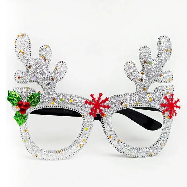 Yılbaşı Simli Geyik Figürlü Gözlük (1 Adet)