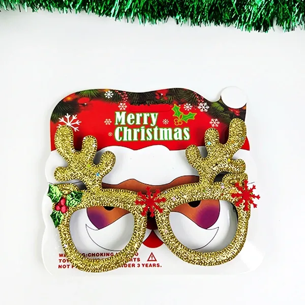 Yılbaşı Simli Geyik Figürlü Gözlük (1 Adet)