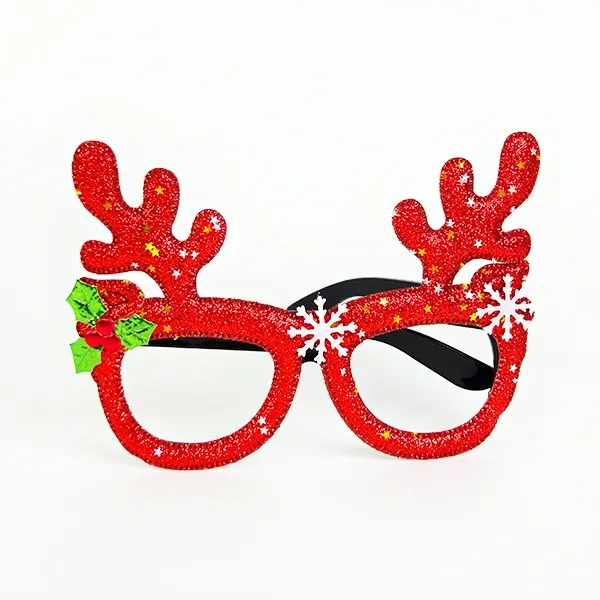 Yılbaşı Simli Geyik Figürlü Gözlük (1 Adet)