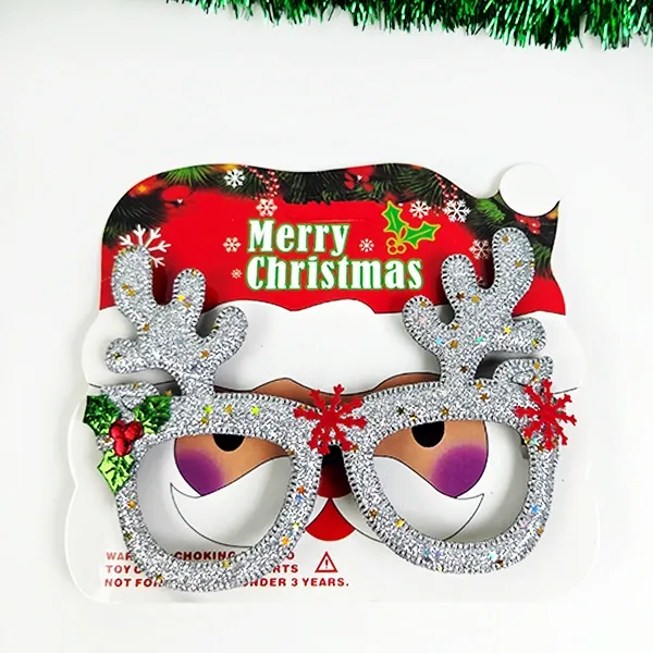 Yılbaşı Simli Geyik Figürlü Gözlük (1 Adet)