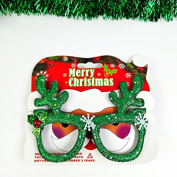 Yılbaşı Simli Geyik Figürlü Gözlük (1 Adet)