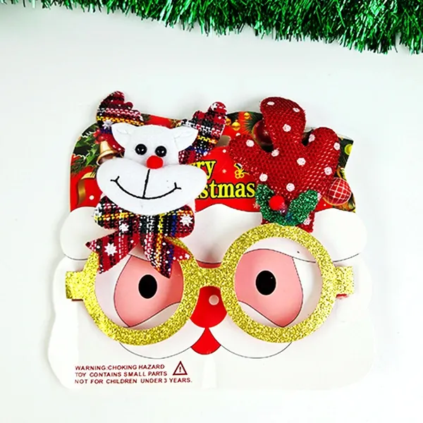 Yılbaşı Simli Geyik Figürlü Gözlük Gold (1 Adet)