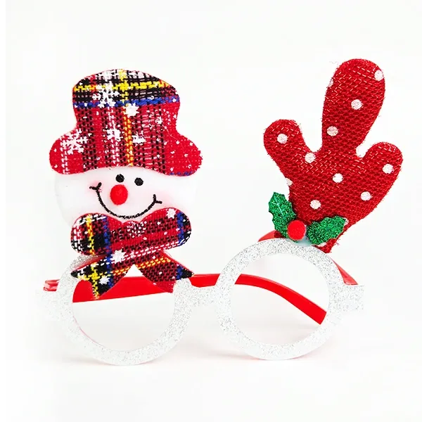 Yılbaşı Simli Kardan Adam Gözlük Gümüş (1 Adet)