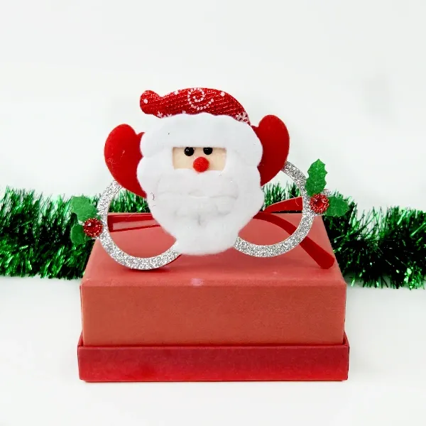 Yılbaşı Simli Noel Baba Gözlük Gümüş (1 Adet)