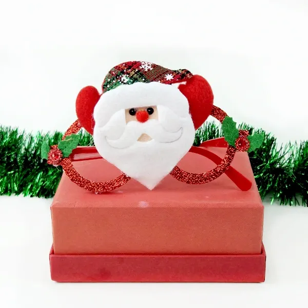 Yılbaşı Simli Noel Baba Gözlük Kırmızı (1 Adet)