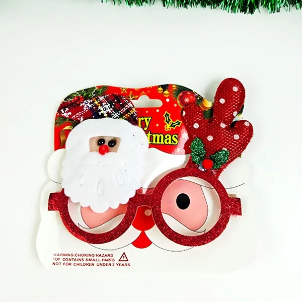 Yılbaşı Simli Noel Baba Gözlük Kırmızı (1 Adet)
