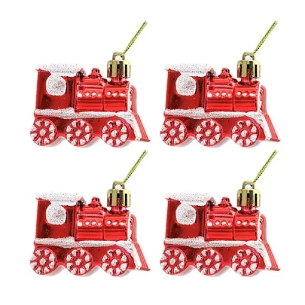 Yılbaşı Temalı Mini Tren Dekorasyon Seti 4 Adet