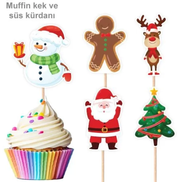 Yılbaşı Temalı Şekilli Kürdan 10 Adet