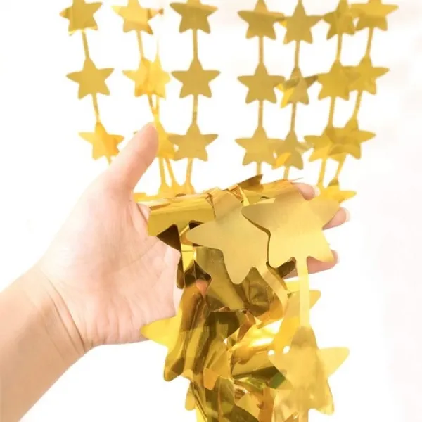 Yıldız Duvar ve Kapı Perdesi Gold 100x200 cm