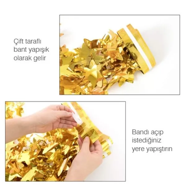 Yıldız Duvar ve Kapı Perdesi Gold 100x200 cm