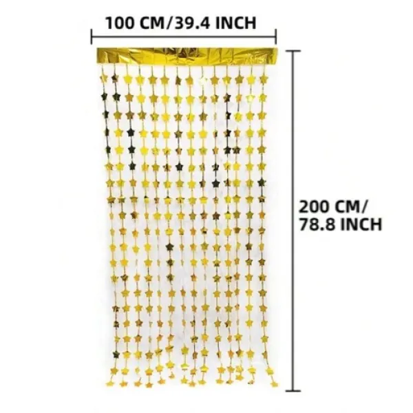 Yıldız Duvar ve Kapı Perdesi Gold 100x200 cm
