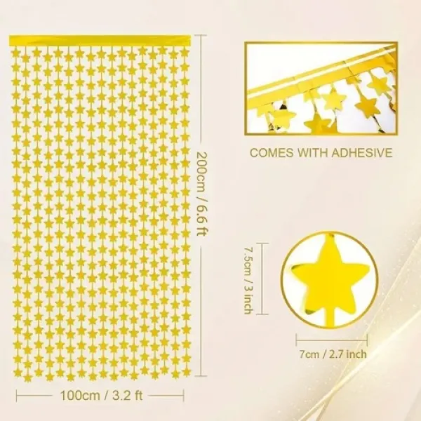 Yıldız Duvar ve Kapı Perdesi Gold 100x200 cm