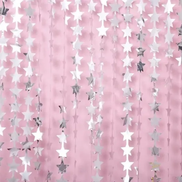 Yıldız Duvar ve Kapı Perdesi Gümüş 100x200 cm