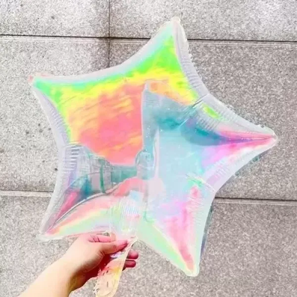 Yıldız Folyo Balon Şeffaf Renkli (45 cm)