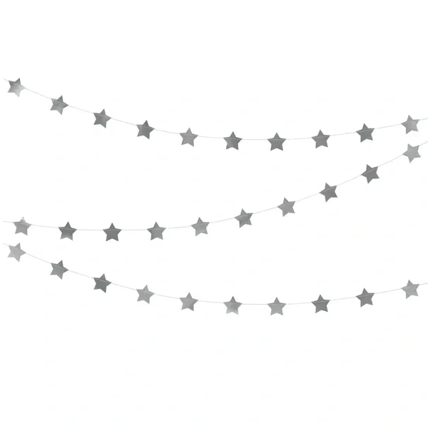 Yıldız Sarkıt Süs Gümüş (5 Metre)