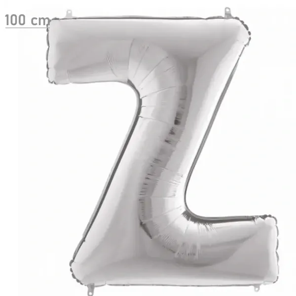 Z Harf Folyo Balon – Gümüş – 100 cm (40 inch)