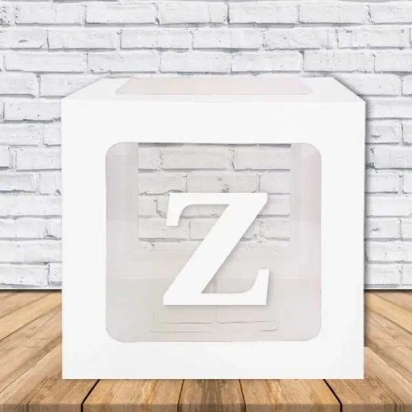 Z - Harfi Şeffaf Kutu Beyaz 25 cm