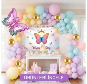 Kelebek temalı konsept doğum günü