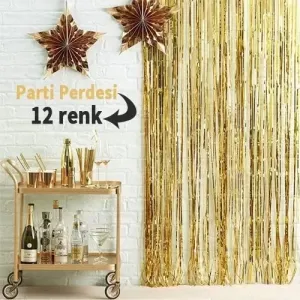 Parlak Püsküllü Parti Perdesi