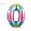0 Rakam Folyo Balon – Gökkuşağı – 34 inch (80 cm)