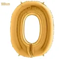 0 Rakam Folyo Balon - Gold - 100 cm (40 inch)