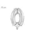 0 Rakam Folyo Balon – Gümüş – (35 cm - 16 inch)