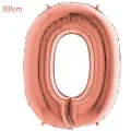 0 Rakam Folyo Balon – Rose Gold – (100 cm - 40 inch)