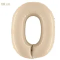 0 Rakam Folyo Balon - Saten Krem - 100 cm (40 inch)