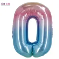 0 Sayı Folyo Balon – Gökkuşağı – 100 cm (40 inch)