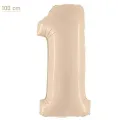 1 Rakam Folyo Balon - Saten Krem - 100 cm (40 inch)