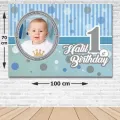 1 Yaş First Birtday Boy Kişiye Özel Doğum Günü Parti Afişi 70*100 cm