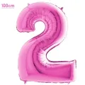 2 Rakam Folyo Balon - Pembe - 100 cm (40 inch)