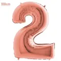 2 Rakam Folyo Balon – Rose Gold – (100 cm - 40 inch)