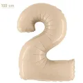 2 Rakam Folyo Balon - Saten Krem - 100 cm (40 inch)