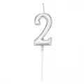 2 Rakam Mum Gümüş