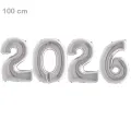2026 Rakam Folyo Balon Seti Gümüş - 100 cm (40 inch)