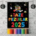 2025 Taze Mezunlar Hatırası Afişi 100*150 cm