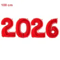 2026 Rakam Folyo Balon Seti Kırmızı - 100 cm (40 inch)